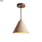 Yellow Travertine Stone LED Pendant Lamp - Vintage Hanging Lighting