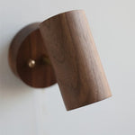 Nordic LED Wall Lamp Rotate Walnut Pull Chain Switch Mirror Light