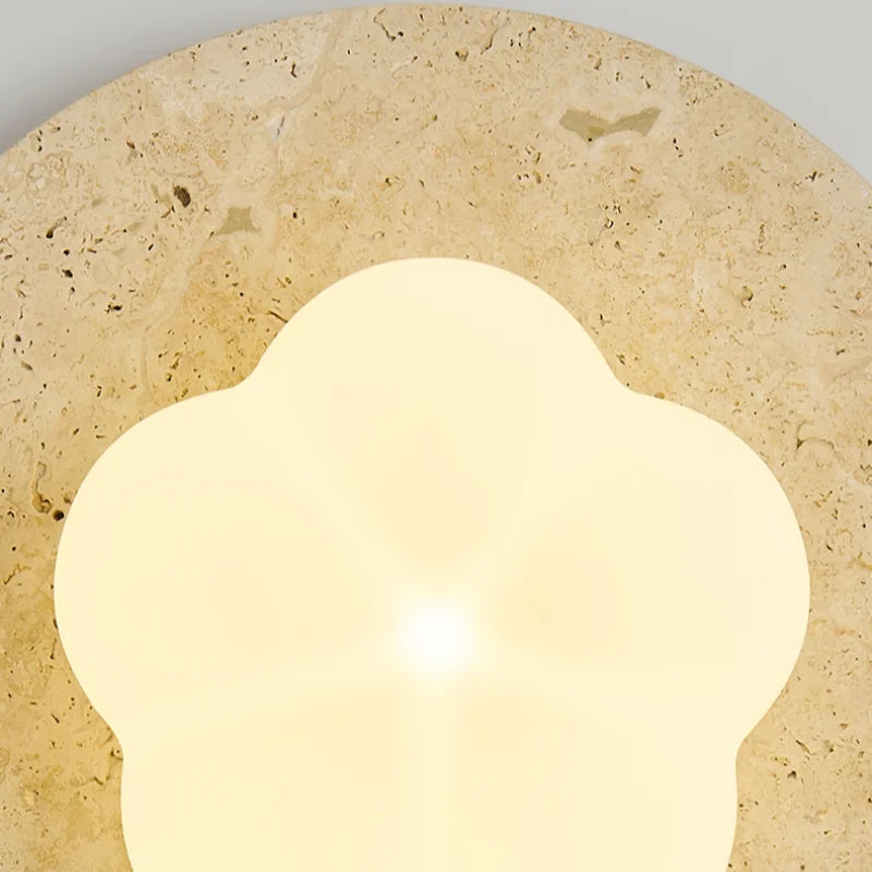 Afralia™ Modern Cotton LED Wall Lamp Pull Chain Switch Yellow Travertine Nordic Bedroom Living Room