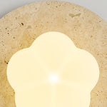 Afralia™ Modern Cotton LED Wall Lamp Pull Chain Switch Yellow Travertine Nordic Bedroom Living Room