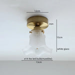 White Glass Copper LED Hanging Lamp Pendant Light Fixtures - Nordic Modern Style