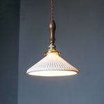 Ceramic LED Pendant Light: Modern Brass Hanging Lamp for Home Decor