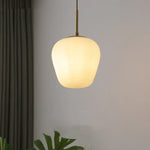 Glass Copper LED Pendant Chandelier for Bedroom Dining Living Room