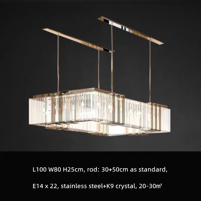 Luxe E14 LED Crystal Pendant Chandelier: Elegant Dining Room Lighting