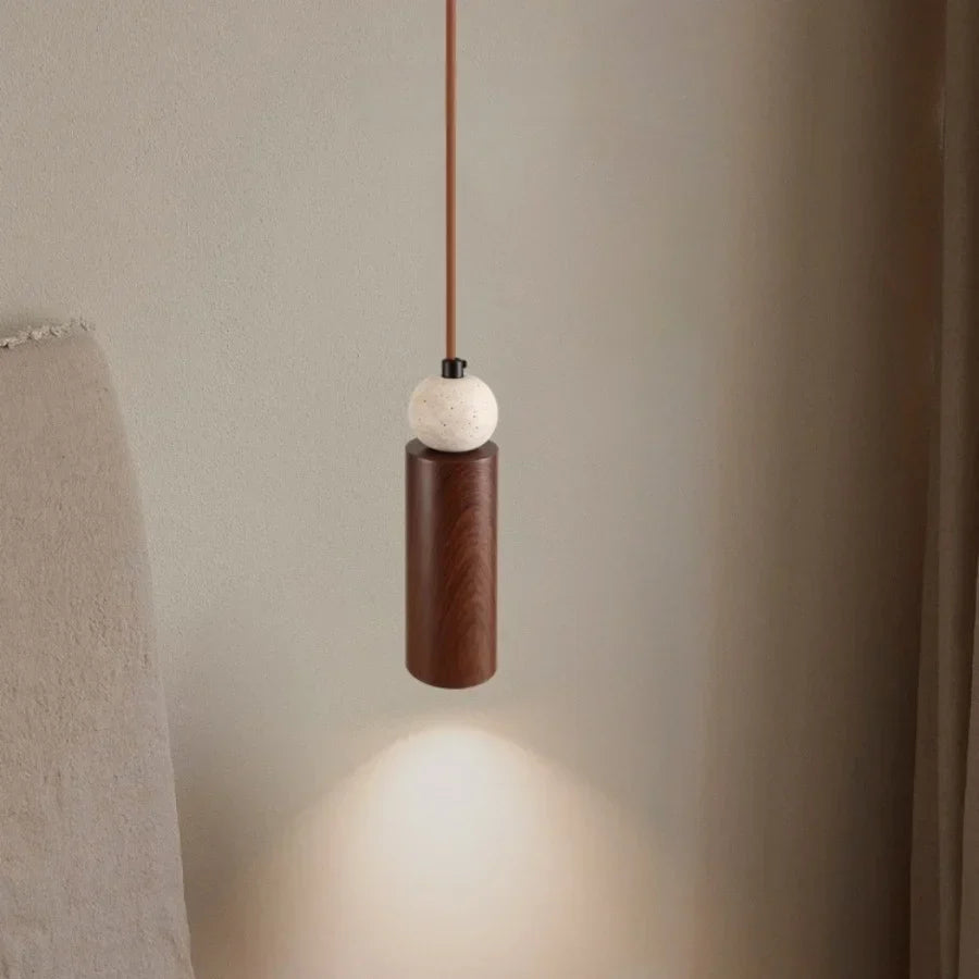 Iron LED Pendant Light Fixture for Home Living Room, Restaurant Yellow Travertine Ball Hang Lamp