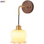 Walnut Wood LED Wall Lamp: Modern Nordic Resin Bathroom Mirror Stair Light