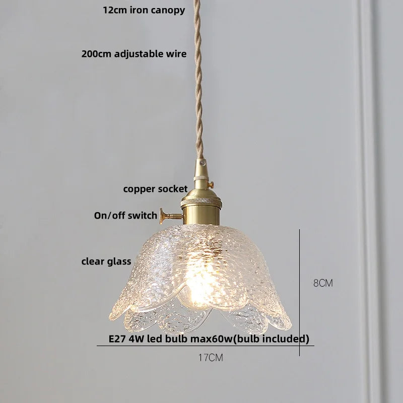 Nordic LED Pendant Light Clear Glass Dining Study Room Fixture
