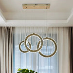 Afralia™ Crystal Circle LED Pendant Chandelier for Dining Room