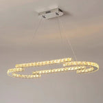 Oval Steel LED Pendant Lights with K9 Crystals