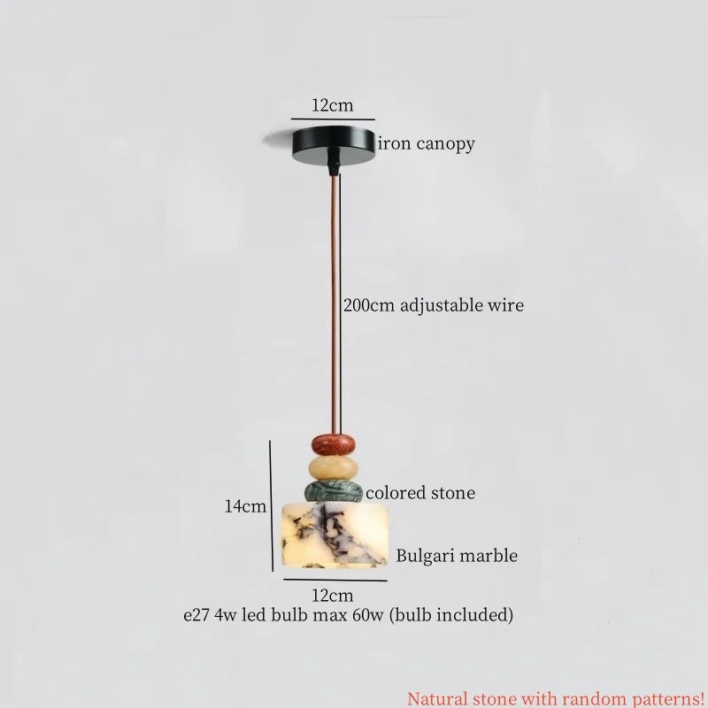 Wabi Sabi Terrazzo LED Pendant Light for Home Design