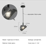 Smoky Gray Glass Chandelier LED Pendant Light for Luxe Dining Room