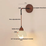 Adjustable LED Wall Light Fixture with Ceramic Wood Base for Home Decor