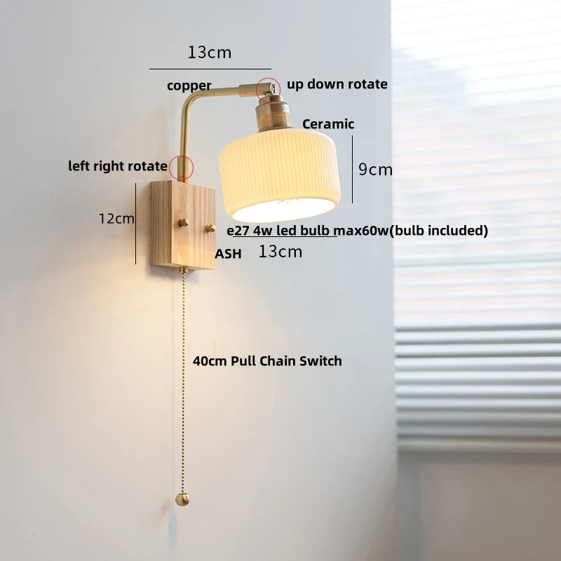 Ceramic LED Wall Sconce Rotatable Modern Vanity Light