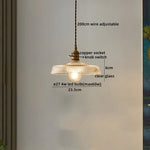 Copper Glass Chandelier LED Pendant Light for Living Room Dining Bar Kitchen