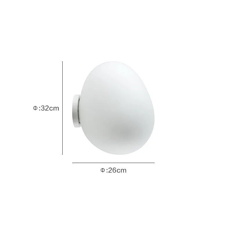 Glass Egg Wall Sconces Lamp Ceiling Light with E27 Led Bulb