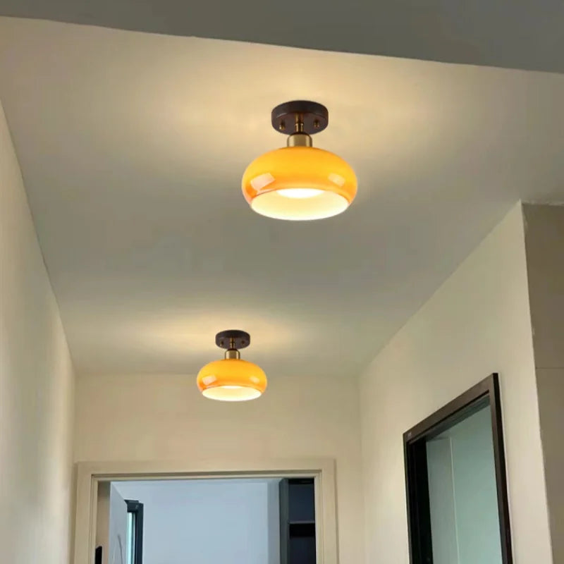 LED Ceiling Lamp Japanese Style Glass Modern Living Room Lighting