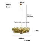 Crystal Pendant Light French Retro Design for Villa Bedroom Living Room