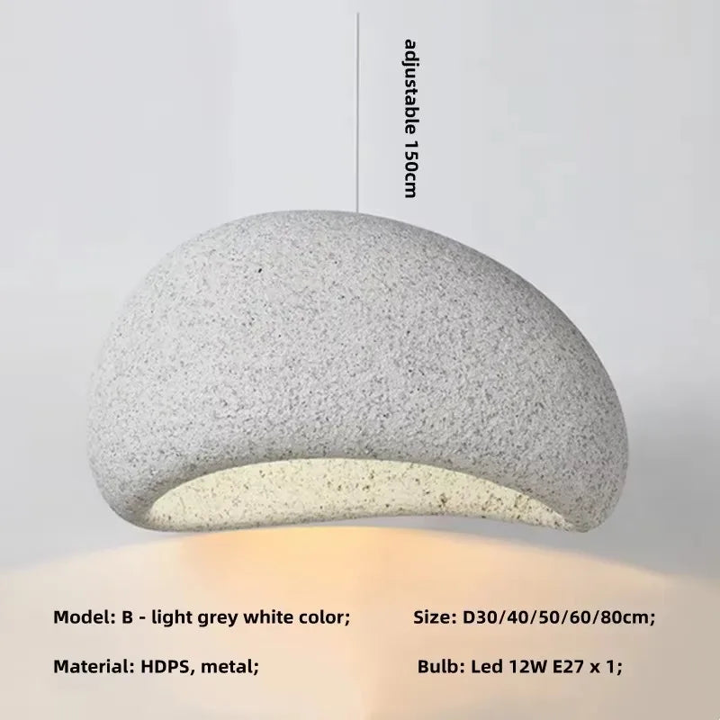 Wabi Sabi E27 LED Pendant Light - Nordic Minimalism Loft Hang Lamp