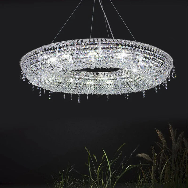Clear Crystal Art Deco Chandelier for Indoor Lighting in Dinning Rooms, Hotels & Restaurants