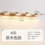 Travertine Wall Sconce Light Wood Rotatable for Bedroom Bedside