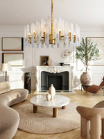 Marble Collection 2025 Chandelier: E14 LED Alabaster Hanging Lamp for Living Room