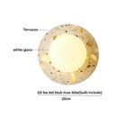 Terrazzo Stone Glass LED Wall Light Fixture with Pull Chain Switch