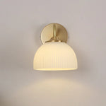 Afralia™ Iron White Glass LED Wall Lamp Sconce Pull Chain Switch Nordic Modern Stair Light