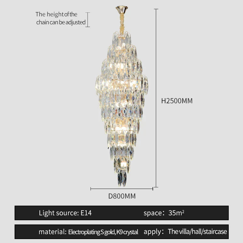 European Duplex Crystal Chandelier for Elegant Luxury Living