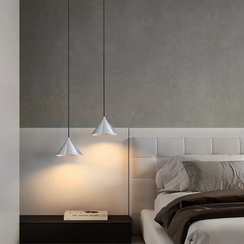 Brushed Sliver Black Pendant Light Chandelier for Bedroom Kitchen Dining Room