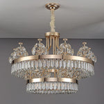 Crystal Chandelier: Postmodern Light Luxury Double-Layer Pendant for Home Living Room