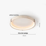 Yellow Travertine Stone LED Ceiling Lamp with Wood Canopy