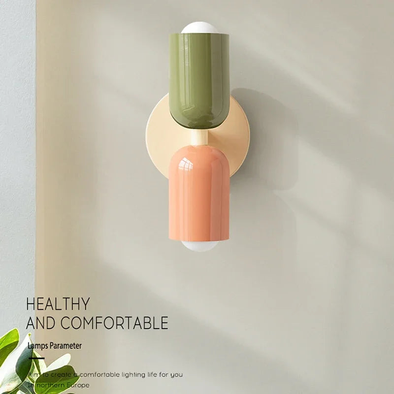 Nordic Double Heads Wall Lamp - Modern LED Cream Wind Style Wall Light