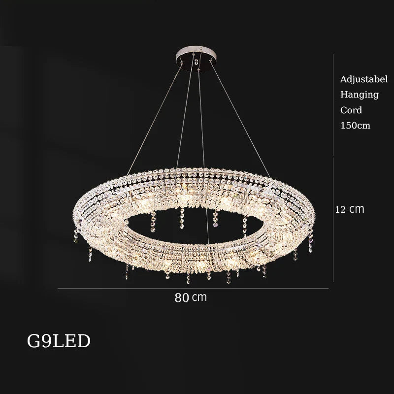 Clear Crystal Art Deco Chandelier for Indoor Lighting in Dinning Rooms, Hotels & Restaurants