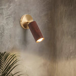 Wood Nordic LED Wall Light - Modern Copper Canopy Bedside Lamp