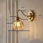Glass Copper Knob Switch LED Wall Sconce - Modern Nordic Design