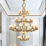 Natural Jade Chinese Chandelier for Living Room, Hotel, Restaurant, and Tea Room