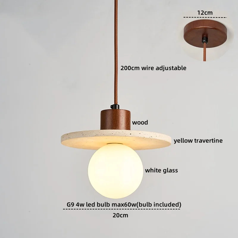 Yellow Cave Stone LED Pendant Lamp Modern Hanging Light Fixtures