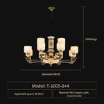 Luxury Zinc Alloy Jade Chandelier for Living Room, Villa, and Restaurant