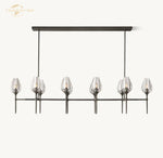 Tulip Linear Crystal Chandelier Brass Chrome Black Pendant Lights