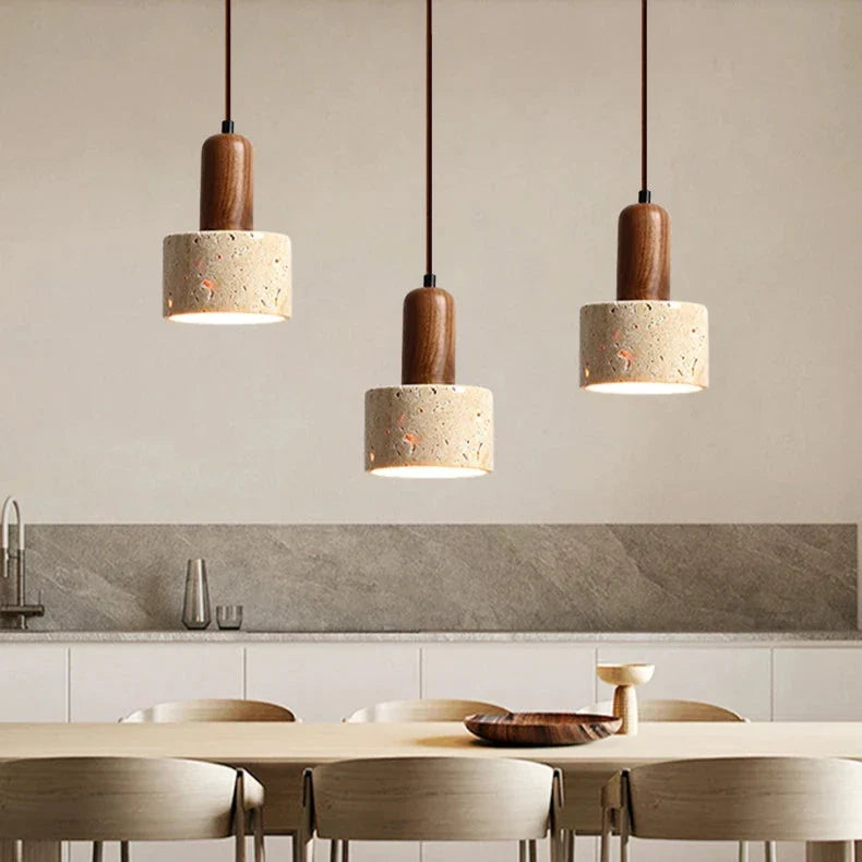 Natural Travertine Pendent Lamp