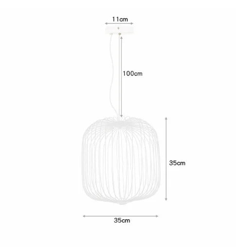 Spokes Pendant: Minimalist Birdcage Hanging Light for Villa, Lobby, Staircase & Home Decor