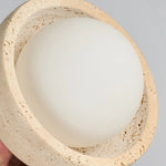 Yellow Travertine LED Pendant Lamp with White Glass Canopy