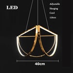 Black Gold Geometric LED Chandelier - Postmodern Indoor Hanging Lamps for Living Room