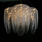 Tassel LED Pendant Light Tassel Lustre Silver Steel Foyer Fixture