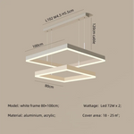 Modern Straight Pendant LED Light - Minimalist Painted Aluminium Chandelier