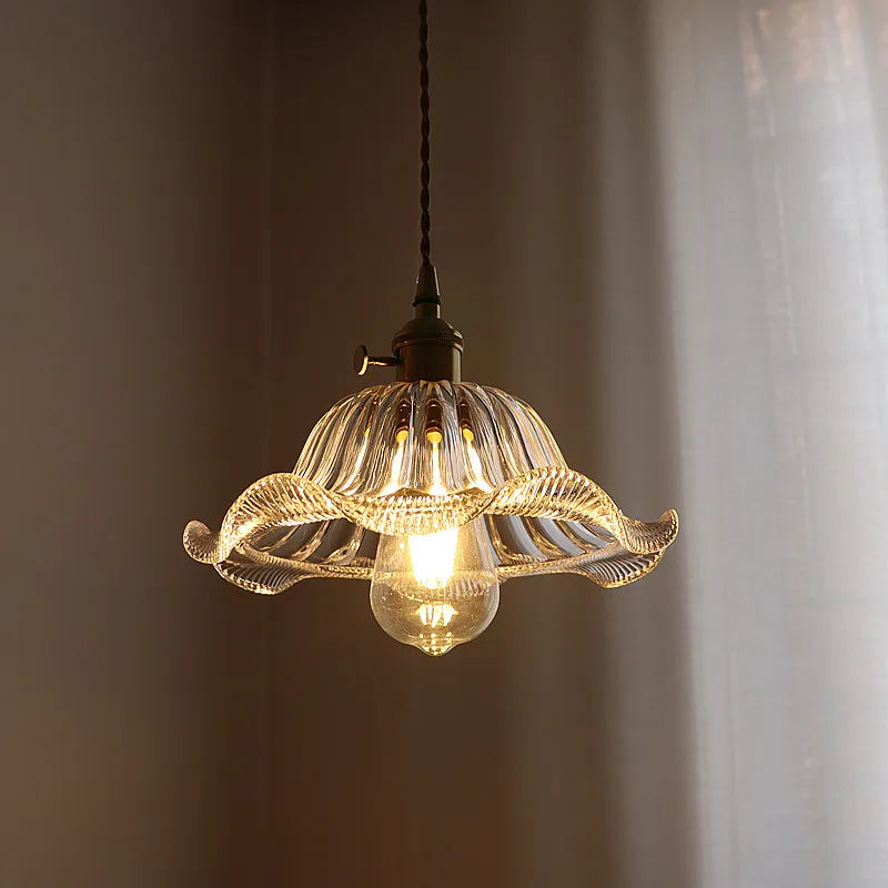 Green Stripe Glass Pendant Lamp Fixture for Home Decor & Kitchen Lighting