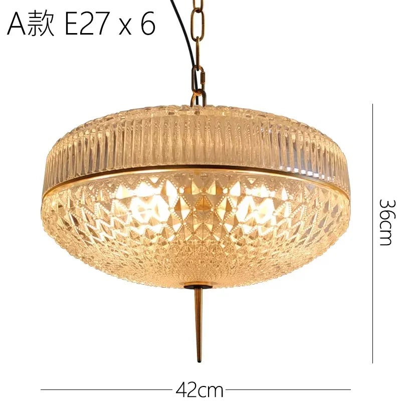 Yellow Glass Chandelier Pendant Lamp for Hotel, Parlor, Dining Room, Bedroom