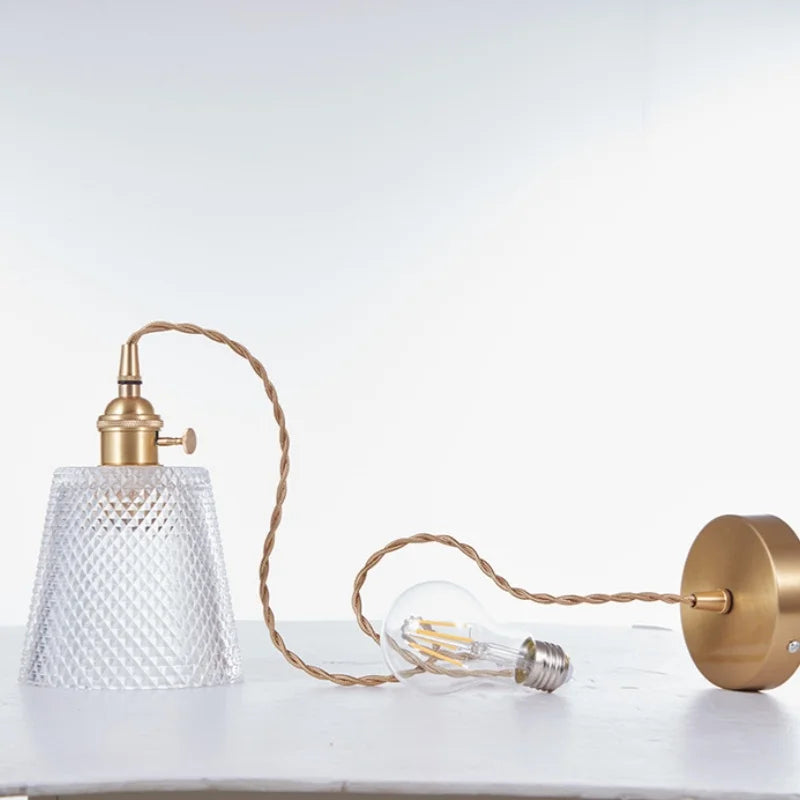 Minimalist LED Glass Pendant Lamp with Adjustable Knob Switch