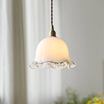 Copper Glass Chandelier LED Pendant Lights for Dining Room Bedroom Bar