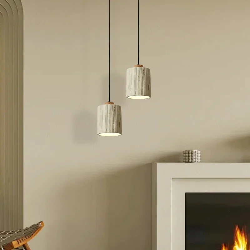 Afralia™ Columnar Micro Cement LED Hanging Lamps | Home Decor Pendant Light